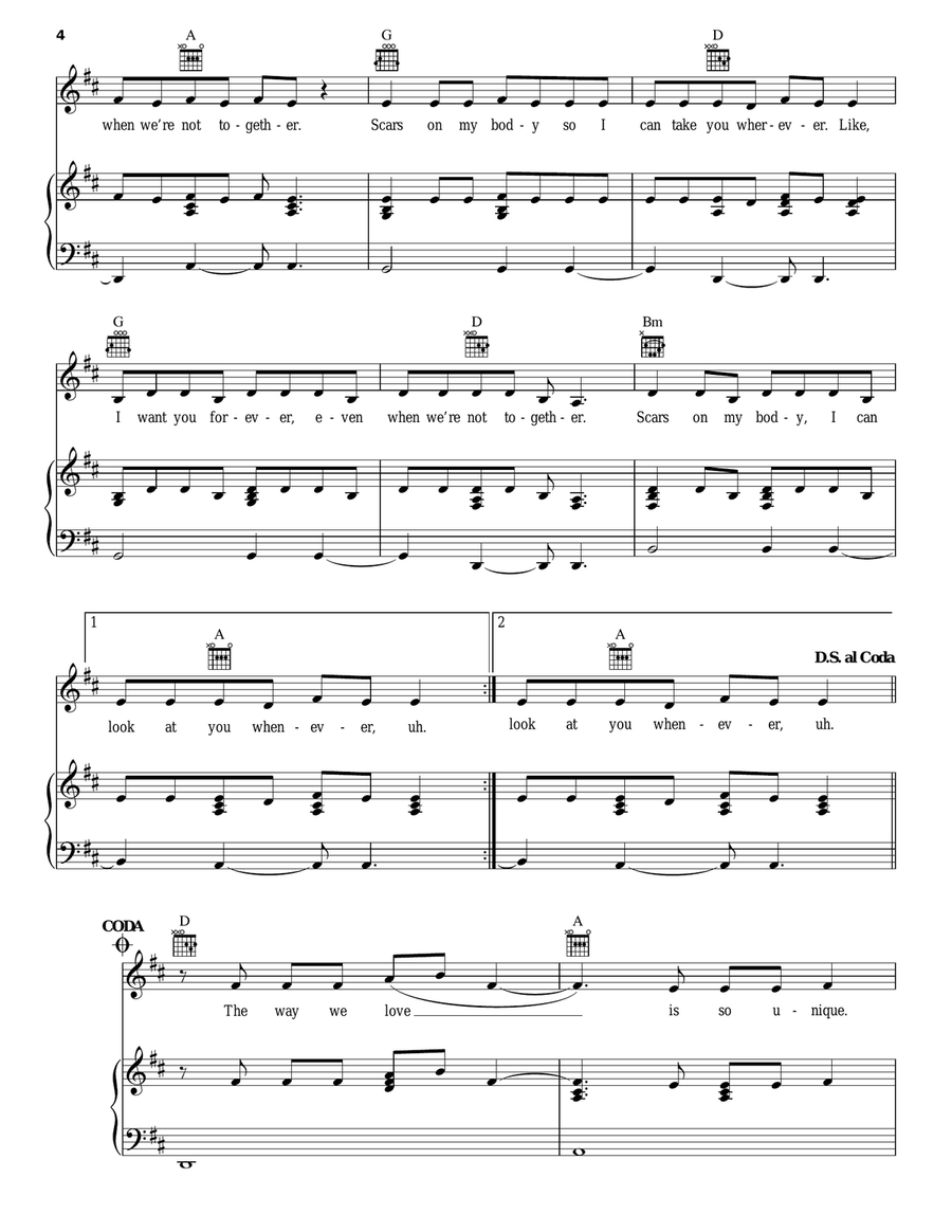 Bad Things Piano, Vocal, Guitar scores gallery preview page 4