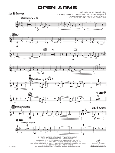Open Arms: 1st B-flat Trumpet