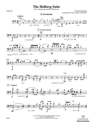 The Holberg Suite: Cello