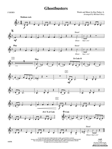Ghostbusters (from Ghostbusters): 1st F Horn