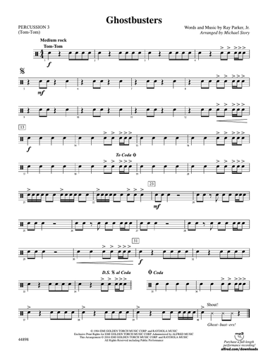 Ghostbusters (from Ghostbusters): 3rd Percussion