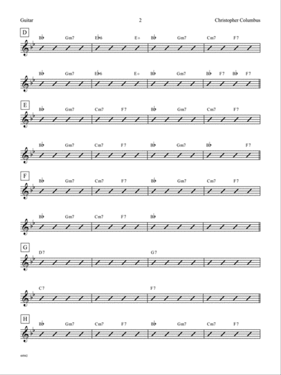 Christopher Columbus: Guitar Jazz Ensemble scores gallery preview page 2