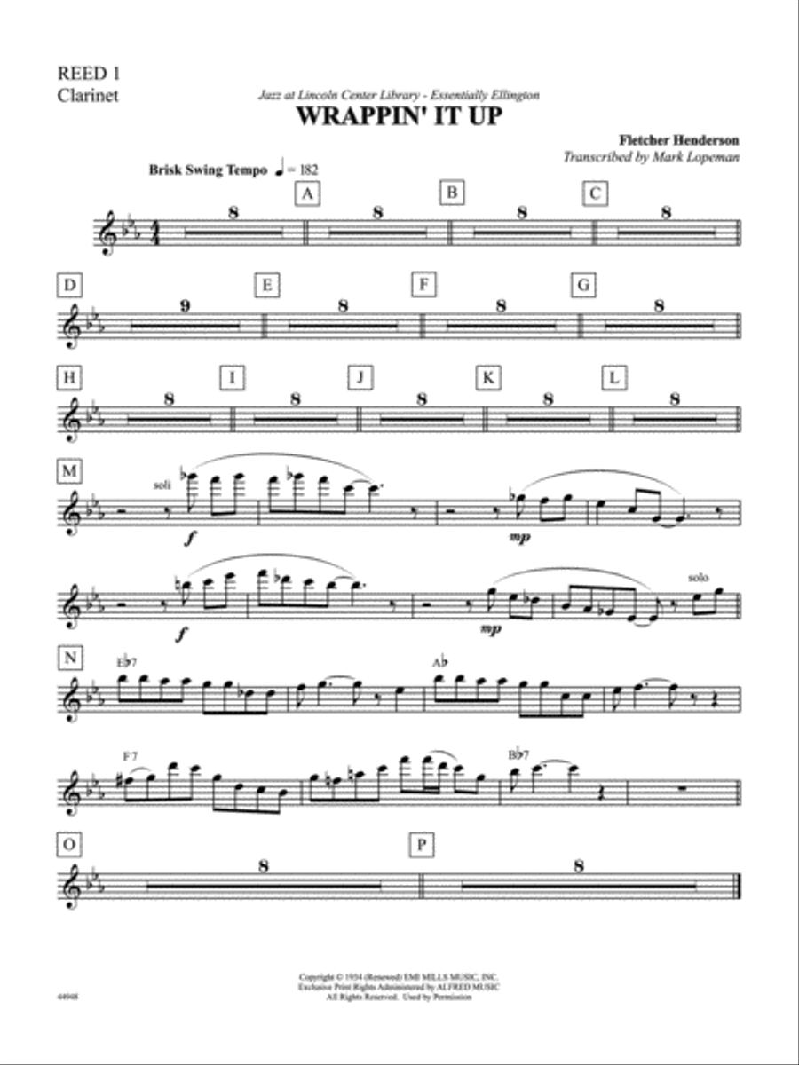 Wrappin' It Up: 1st B-flat Clarinet Jazz Ensemble scores gallery preview page 1