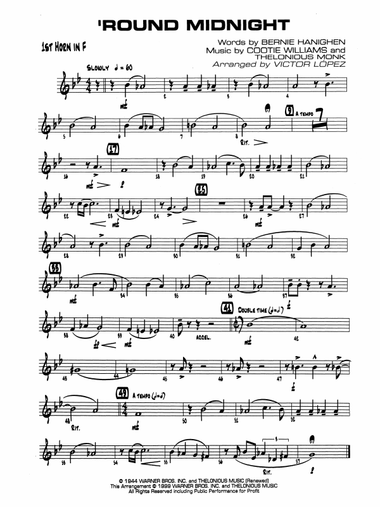 'Round Midnight: 1st F Horn