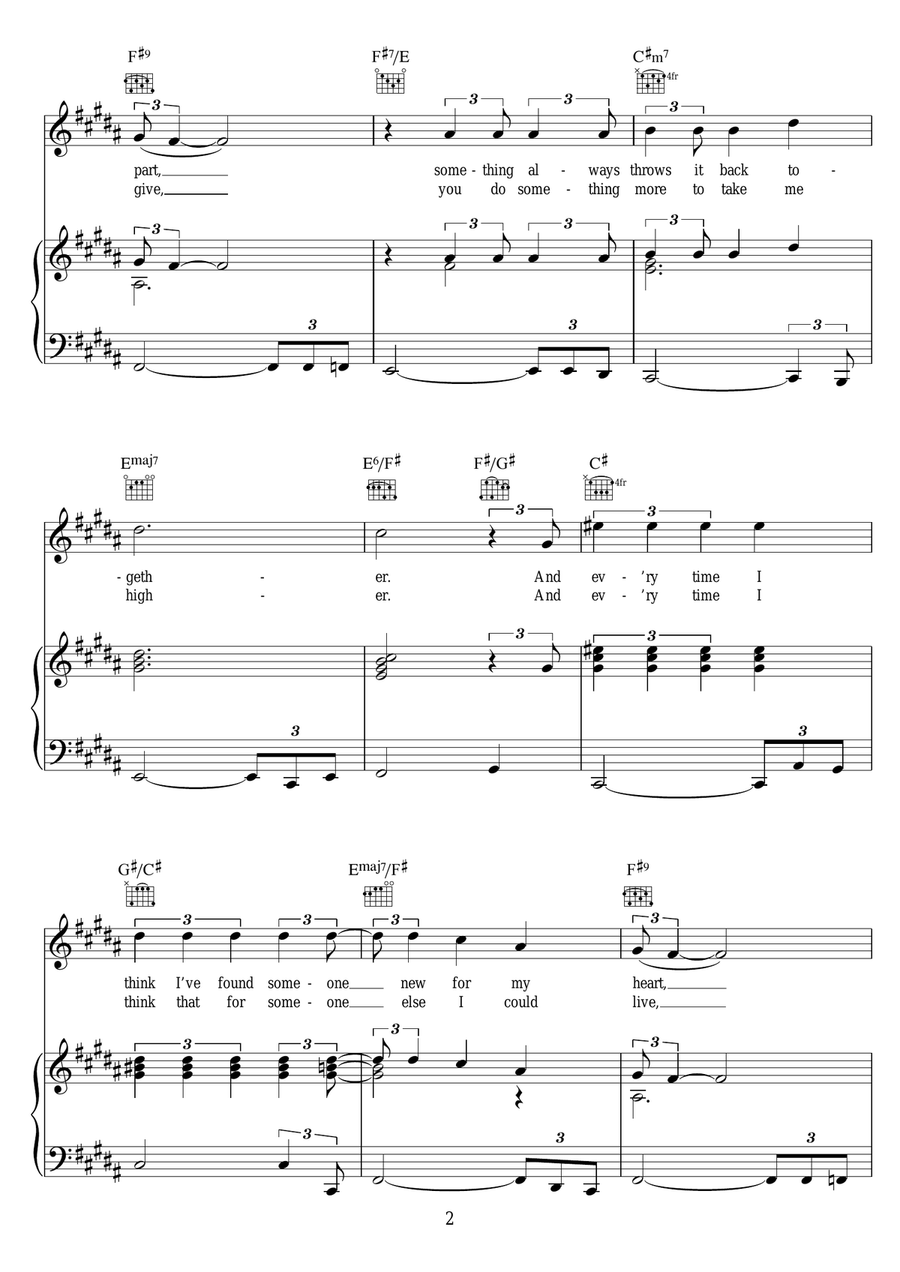 Weakness Weakness Piano, Vocal scores gallery preview page 2