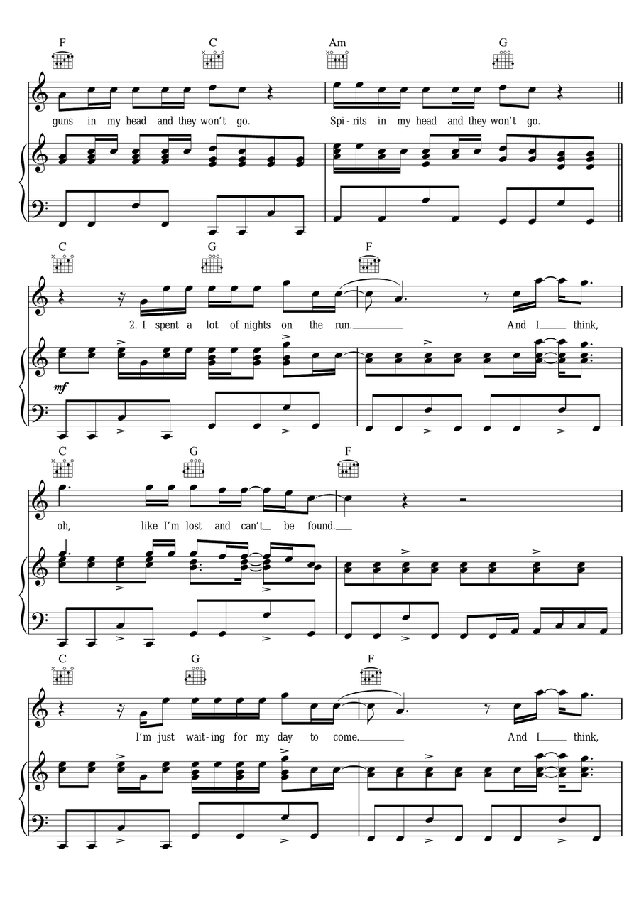 Spirits Spirits Piano, Vocal scores gallery preview page 4
