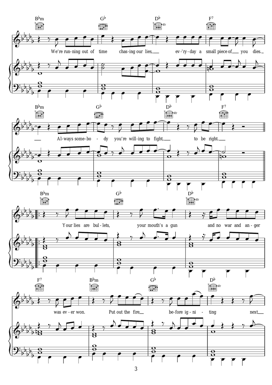 Kill Em With Kindness Kill Em With Kindness Piano, Vocal scores gallery preview page 3