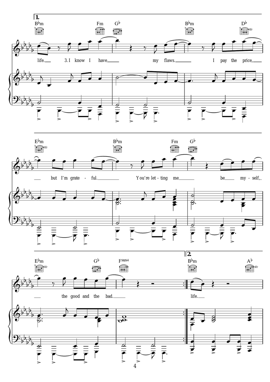 Welcome To The Show (featuring Laleh) Piano, Vocal scores gallery preview page 4