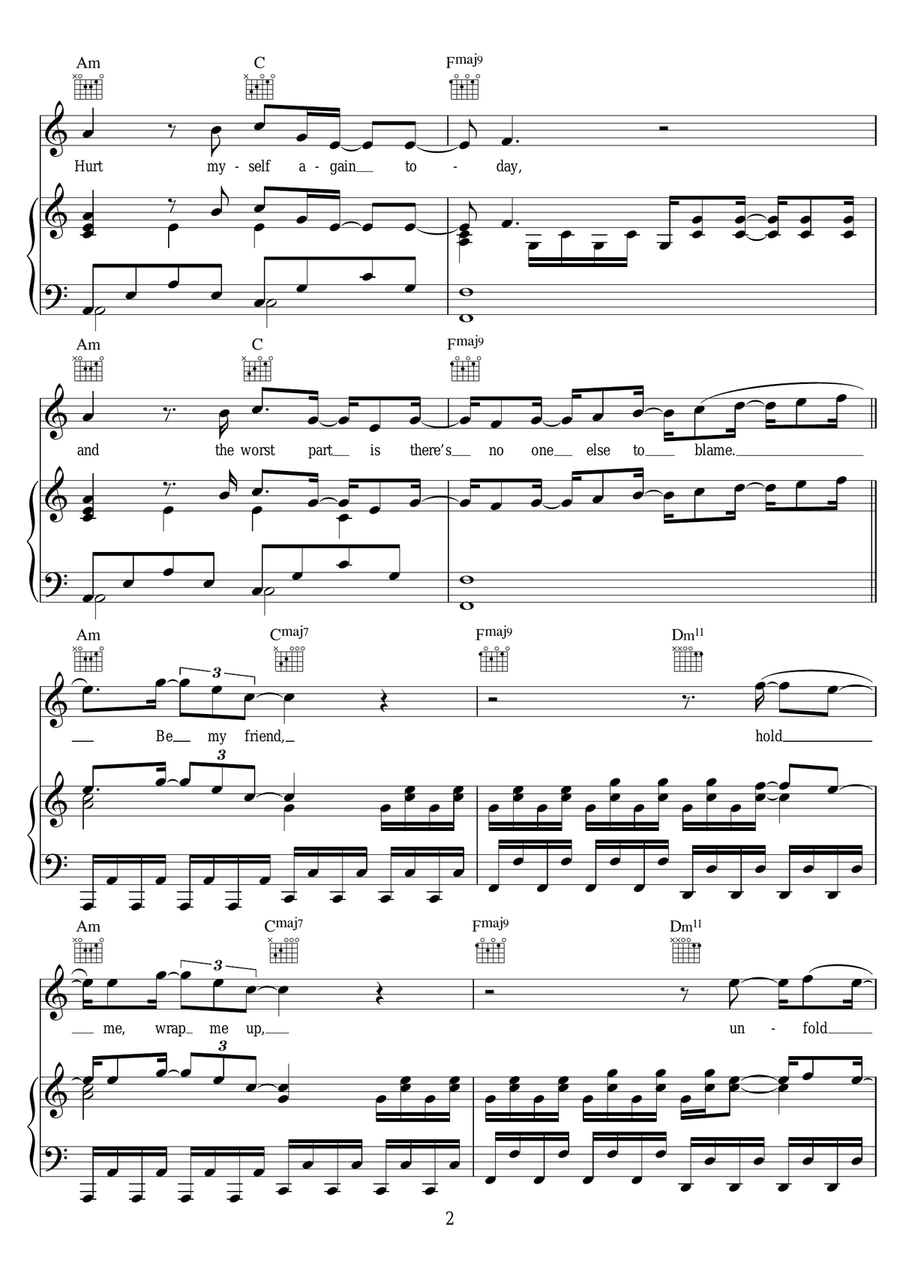 Breathe Me Breathe Me Piano, Vocal scores gallery preview page 2