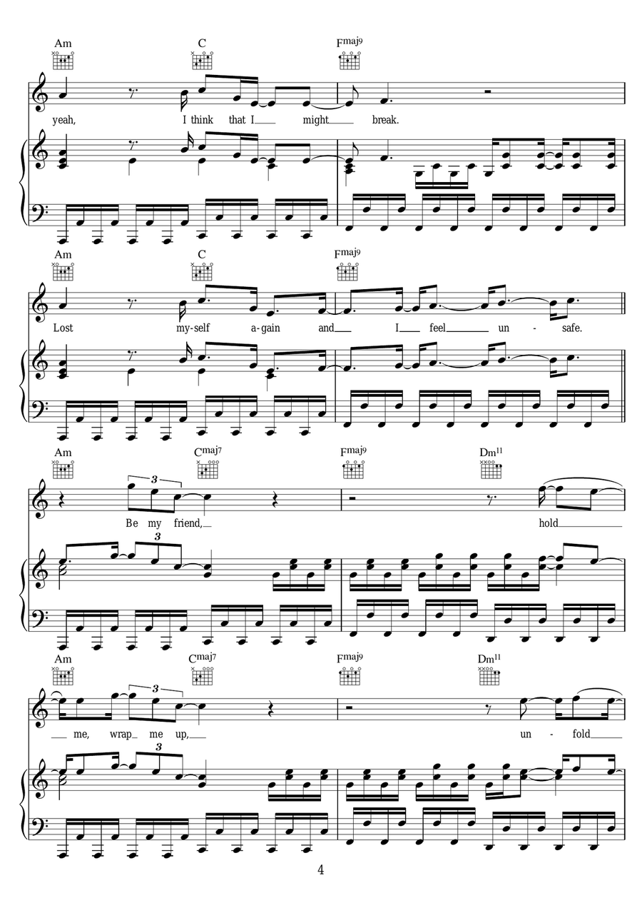 Breathe Me Breathe Me Piano, Vocal scores gallery preview page 4