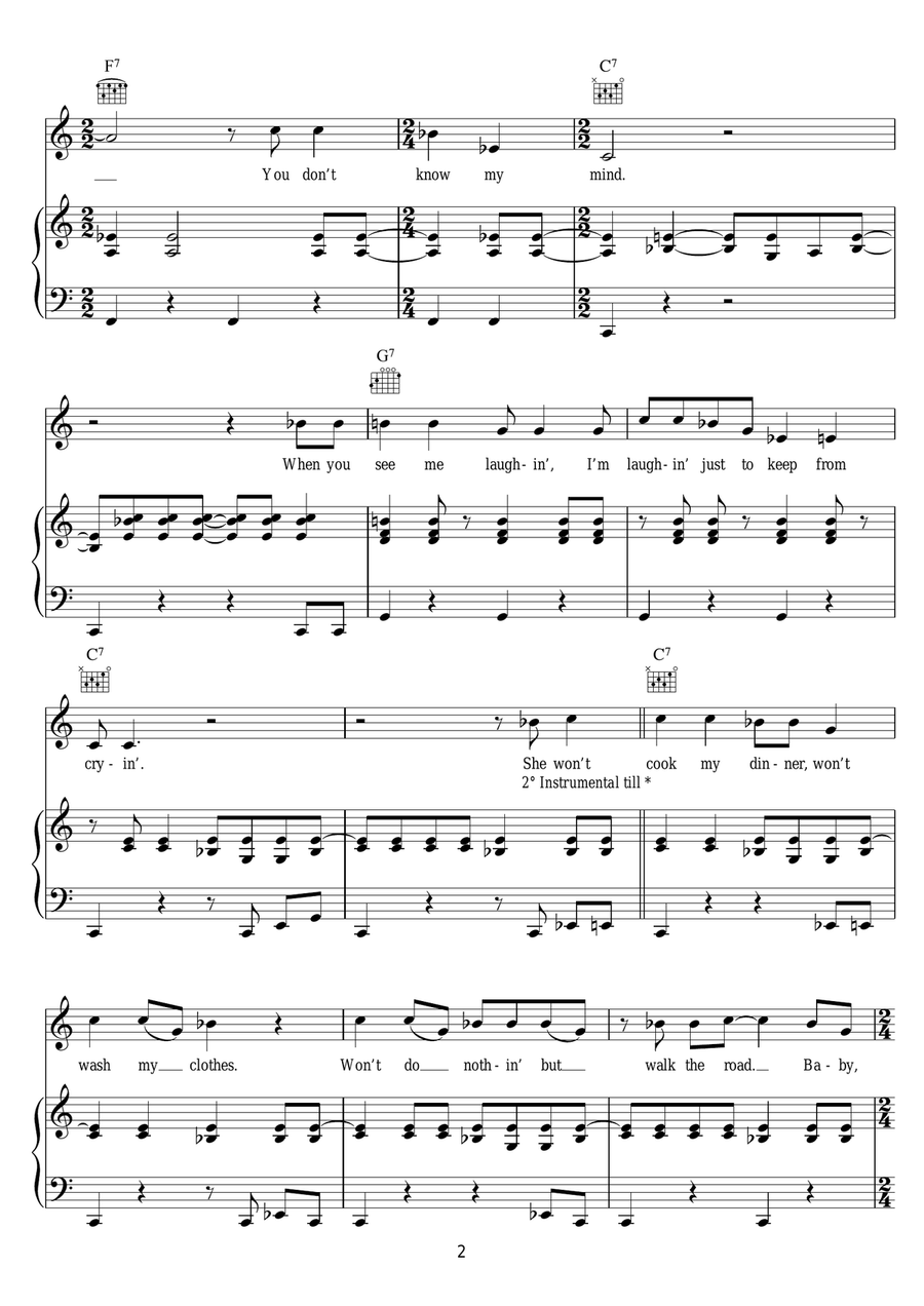 You Don't Know My Mind You Don't Know My Mind Piano, Vocal scores gallery preview page 2