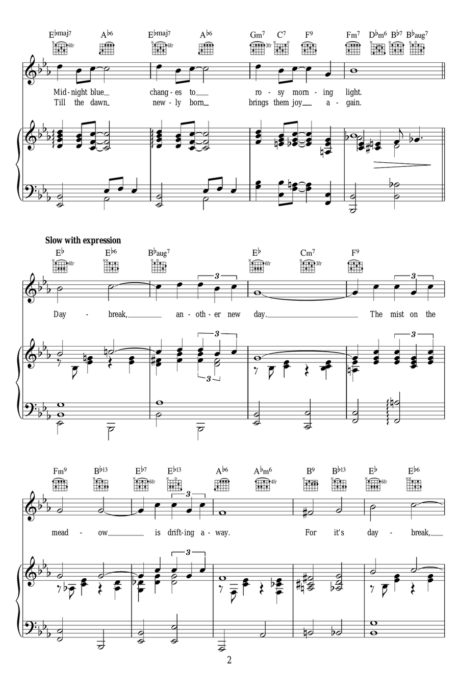 Day Break Day Break Piano, Vocal scores gallery preview page 2