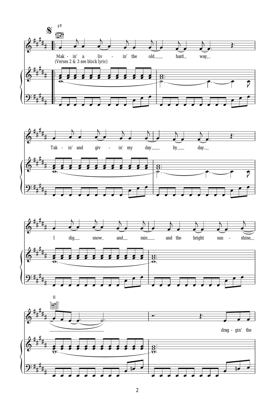 Draggin' The Line Draggin' The Line Piano, Vocal scores gallery preview page 2