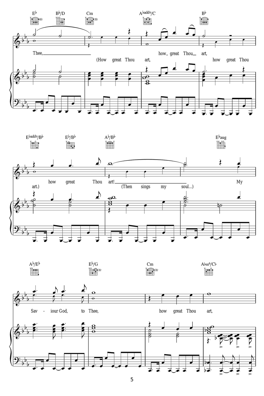 How Great Thou Art How Great Thou Art Piano, Vocal scores gallery preview page 5