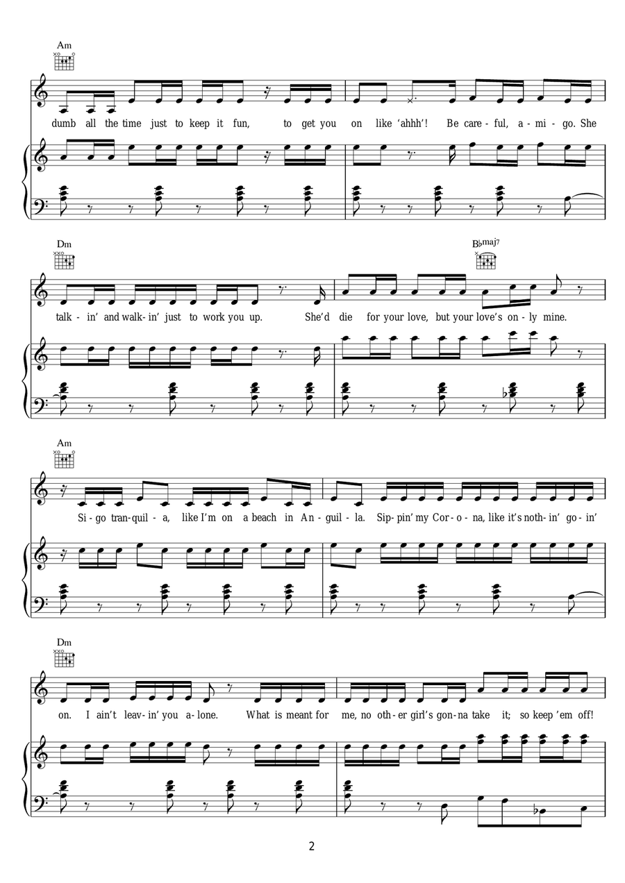 Loca (featuring Dizzee Rascal) Piano, Vocal scores gallery preview page 2