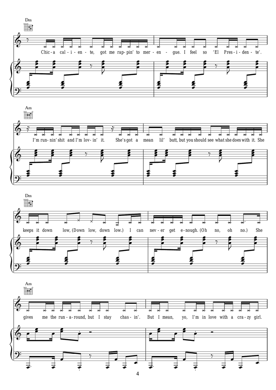Loca (featuring Dizzee Rascal) Piano, Vocal scores gallery preview page 4
