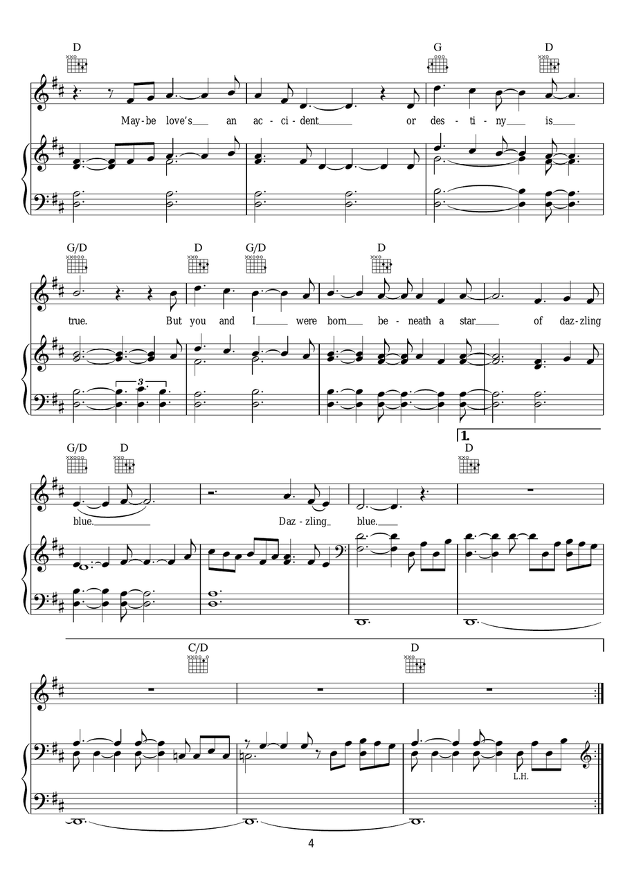Dazzling Blue Dazzling Blue Piano, Vocal scores gallery preview page 4