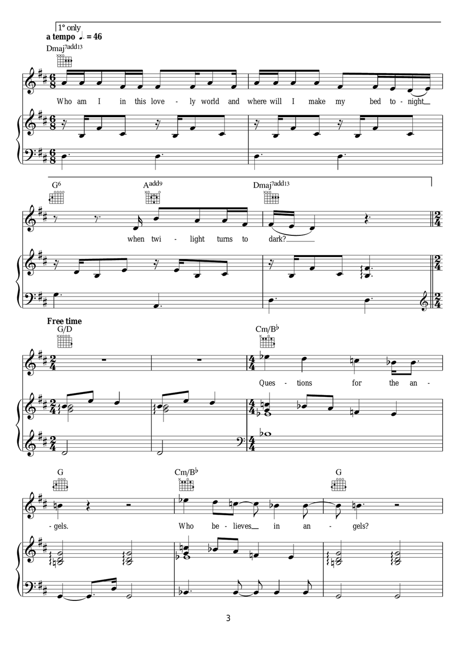 Questions For The Angels Questions For The Angels Piano, Vocal scores gallery preview page 3