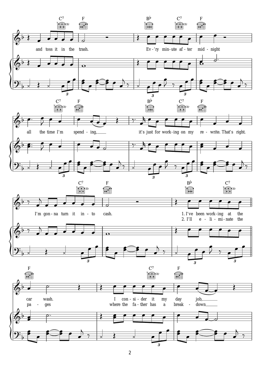 Rewrite by Paul Simon Piano, Vocal - Digital Sheet Music page 2