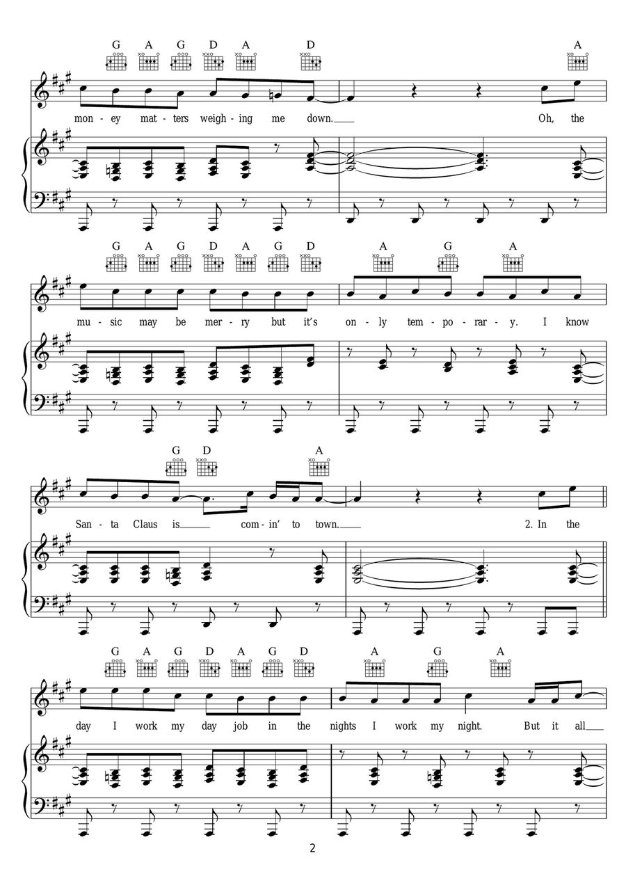Getting Ready For Christmas Day Piano, Vocal scores gallery preview page 2