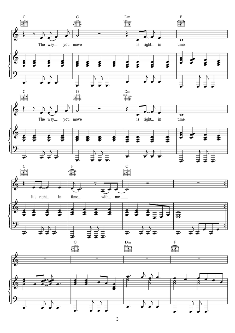 Right In Time Right In Time Piano, Vocal scores gallery preview page 3