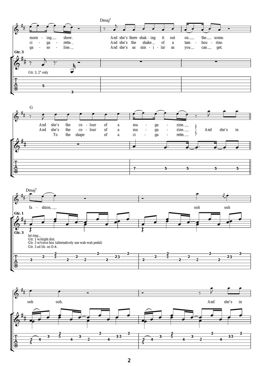 She's In Fashion She's In Fashion Electric Guitar scores gallery preview page 2