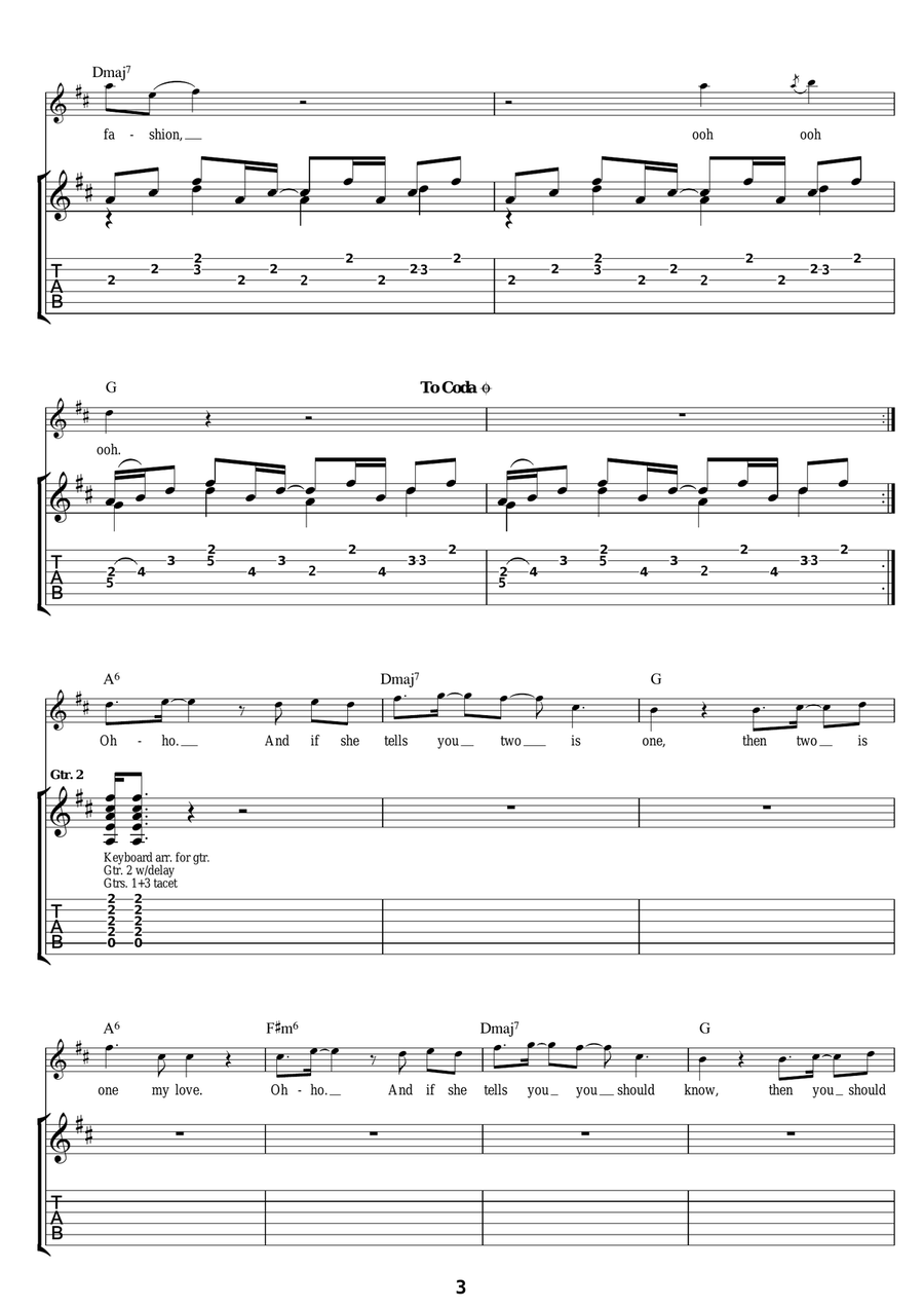 She's In Fashion She's In Fashion Electric Guitar scores gallery preview page 3