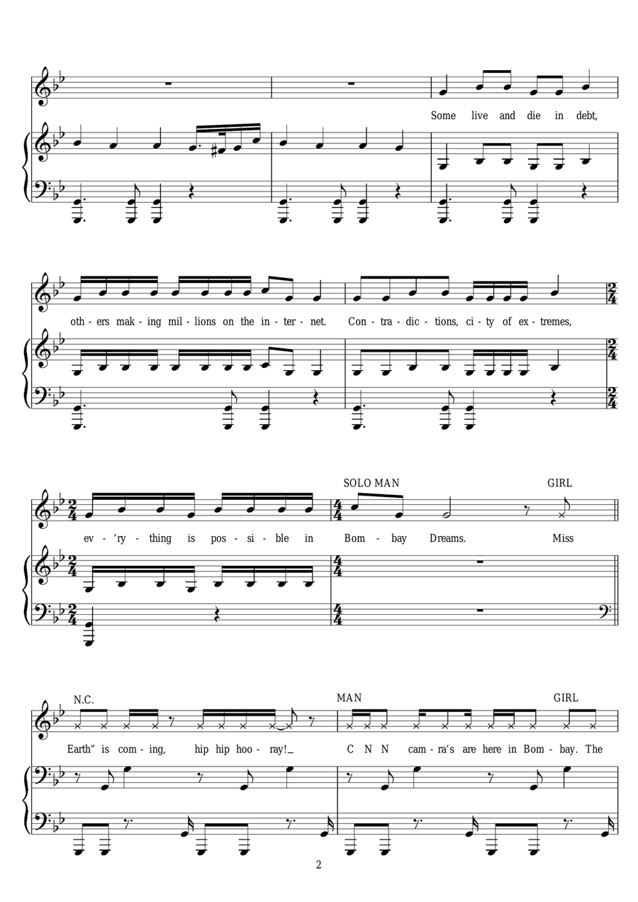 Bombay Dreams Bombay Dreams Piano, Vocal scores gallery preview page 2
