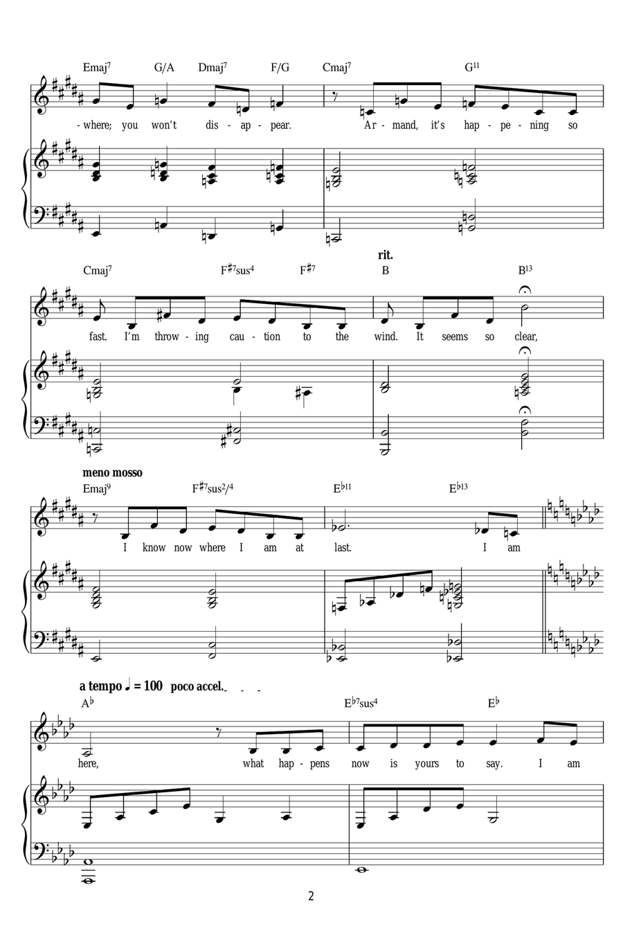 I Am Here (from 'Marguerite') Piano, Vocal scores gallery preview page 2