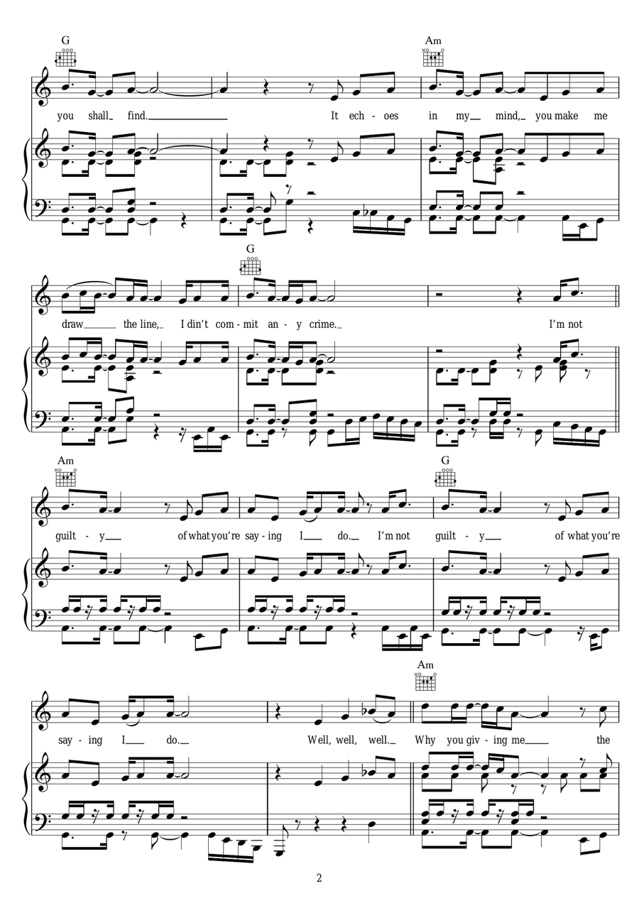Well, Well, Well Well, Well, Well Piano, Vocal scores gallery preview page 2