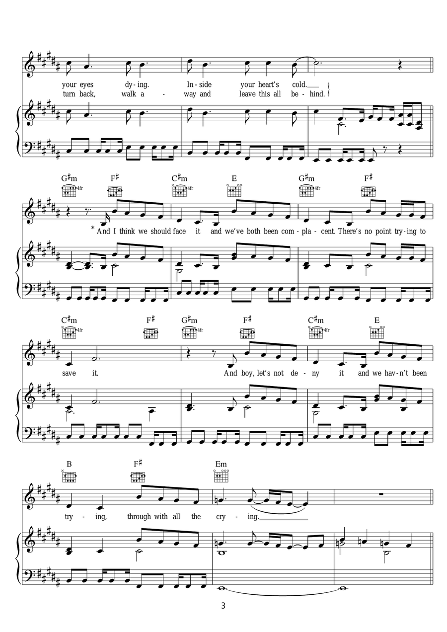 Finish Line Finish Line Piano, Vocal scores gallery preview page 3