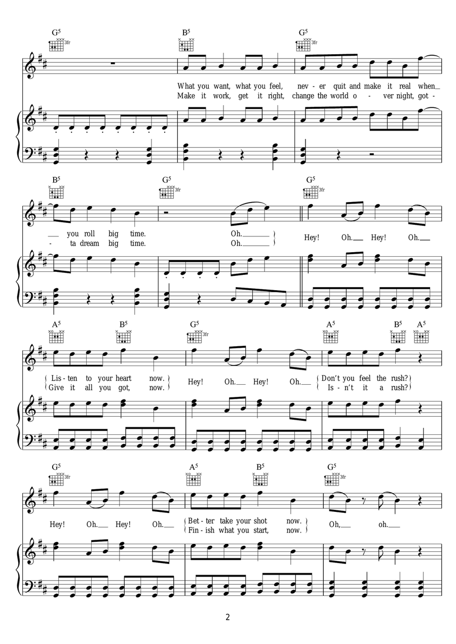 Big Time Rush Big Time Rush Piano, Vocal scores gallery preview page 2