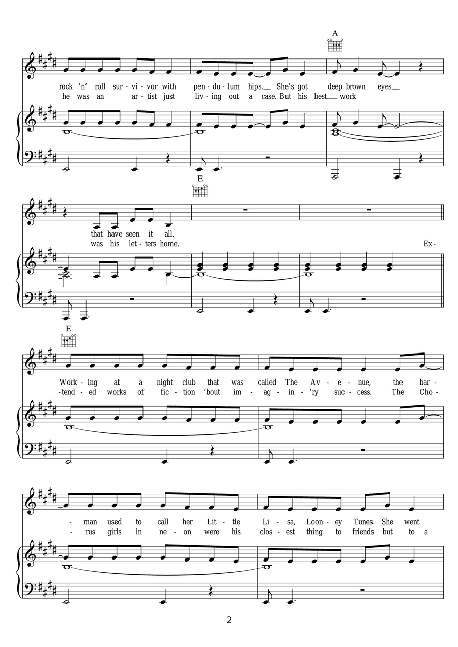 L.I.F.E.G.O.E.S.O.N. L.I.F.E.G.O.E.S.O.N. Piano, Vocal scores gallery preview page 2