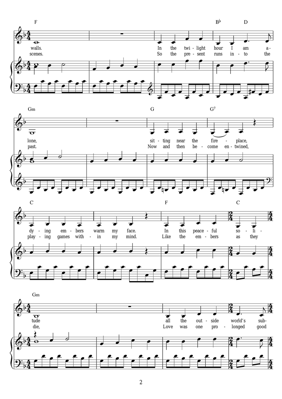 Like An Angel Passing Through My Room Piano, Vocal scores gallery preview page 2