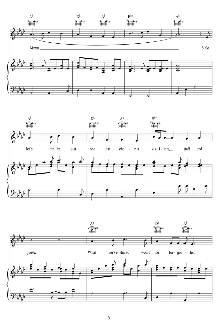Kellerman's Anthem (from Dirty Dancing) Piano, Vocal scores gallery preview page 3