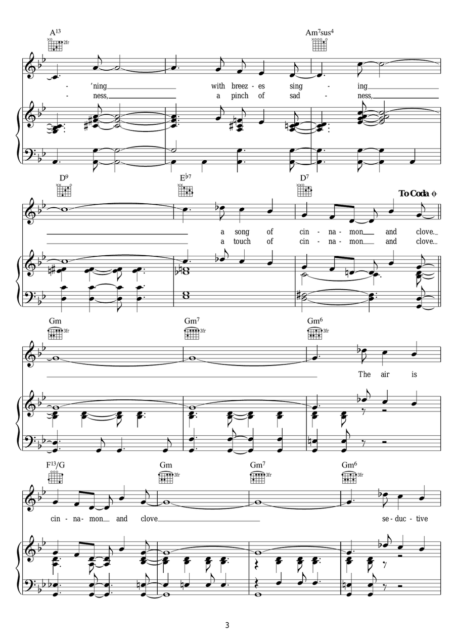 Cinnamon And Clove Cinnamon And Clove Piano, Vocal scores gallery preview page 3