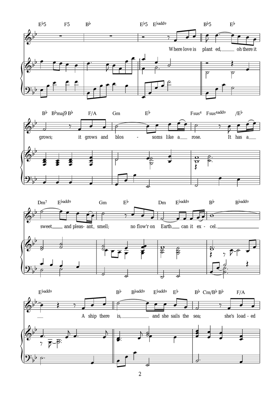 The Water Is Wide The Water Is Wide Piano, Vocal scores gallery preview page 2