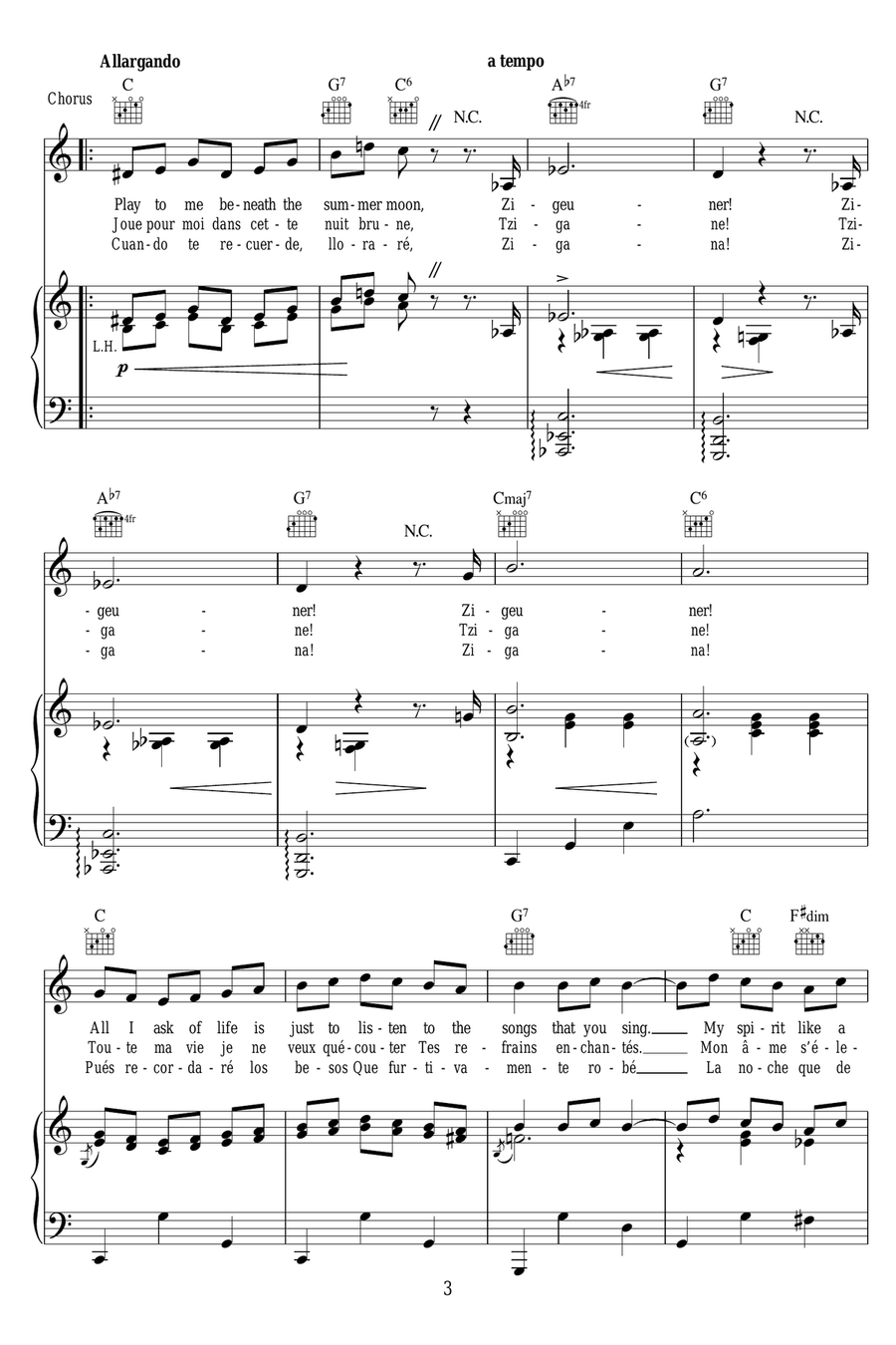 Zigeunerweisen Zigeunerweisen Piano, Vocal scores gallery preview page 3