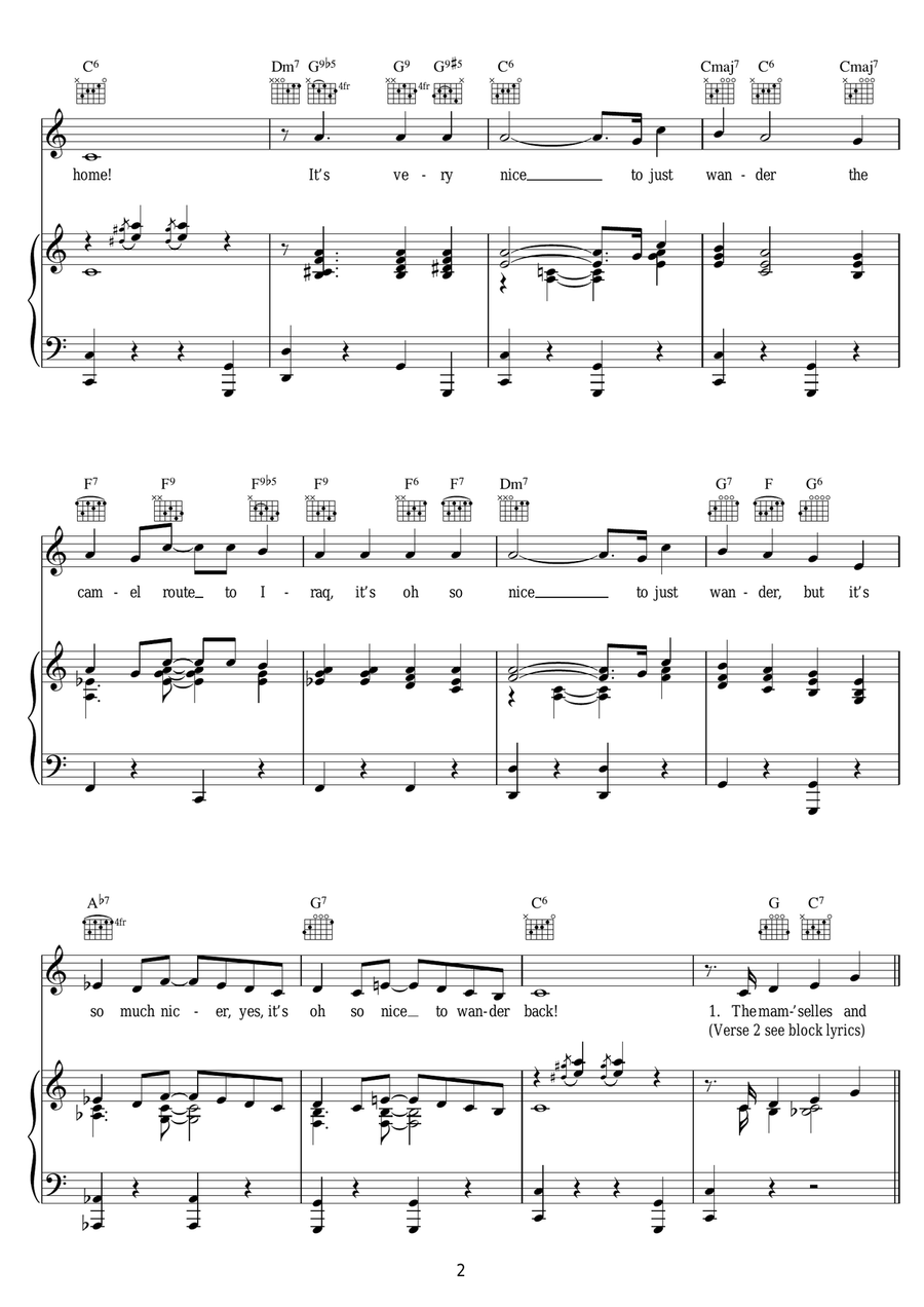 It's Nice To Go Trav'ling Piano, Vocal scores gallery preview page 2