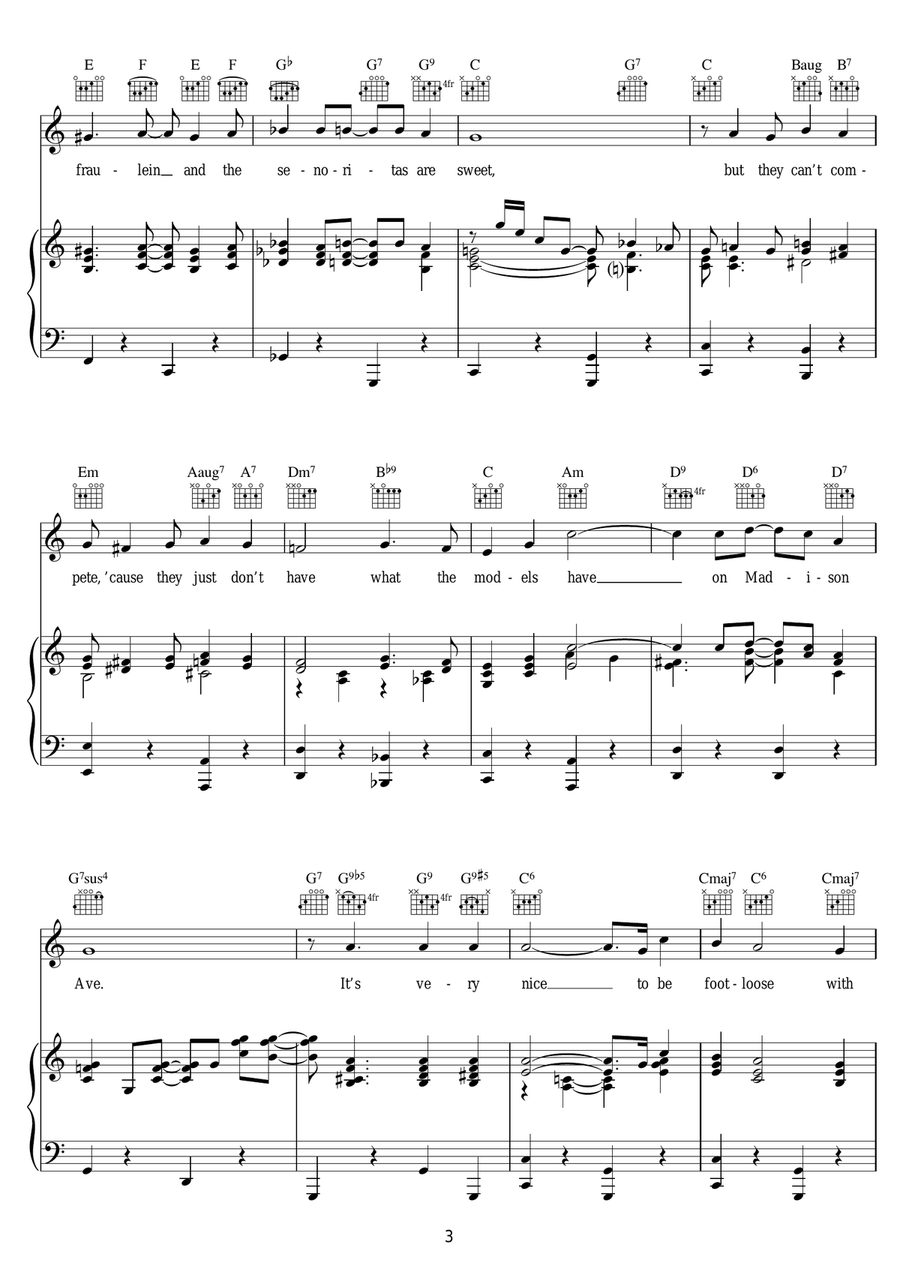 It's Nice To Go Trav'ling Piano, Vocal scores gallery preview page 3