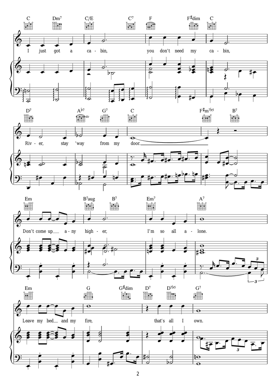 River Stay 'Way From My Door Piano, Vocal scores gallery preview page 2