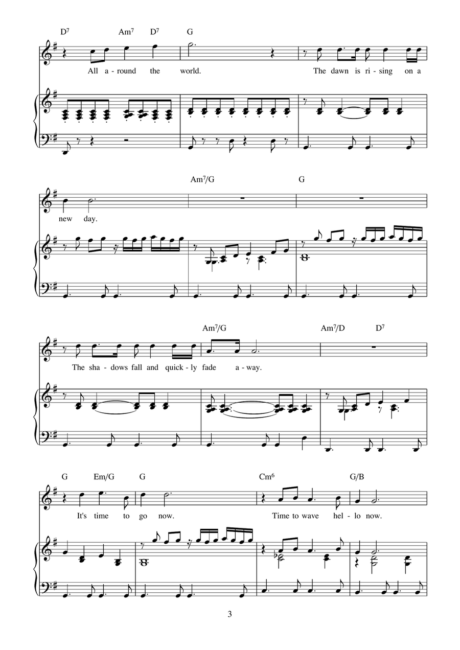 Just Wave Hello Just Wave Hello Piano, Vocal scores gallery preview page 3