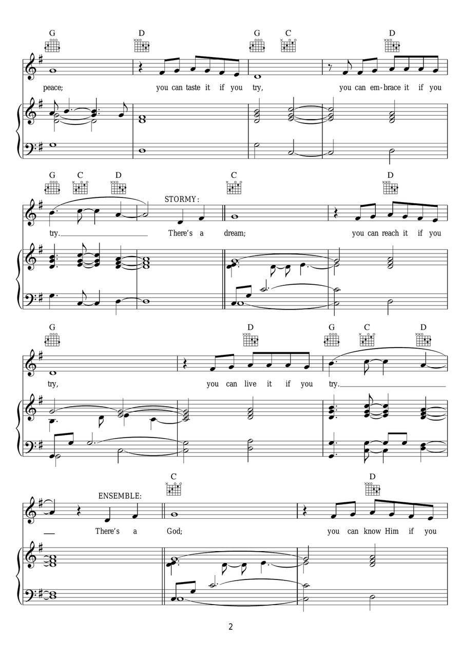 There Is Peace (from the musical 'Moonshadow') Piano, Vocal scores gallery preview page 2