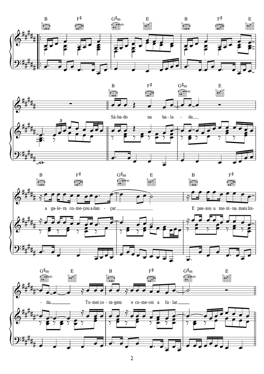 Ai Se Eu Te Pego Ai Se Eu Te Pego Piano, Vocal scores gallery preview page 2