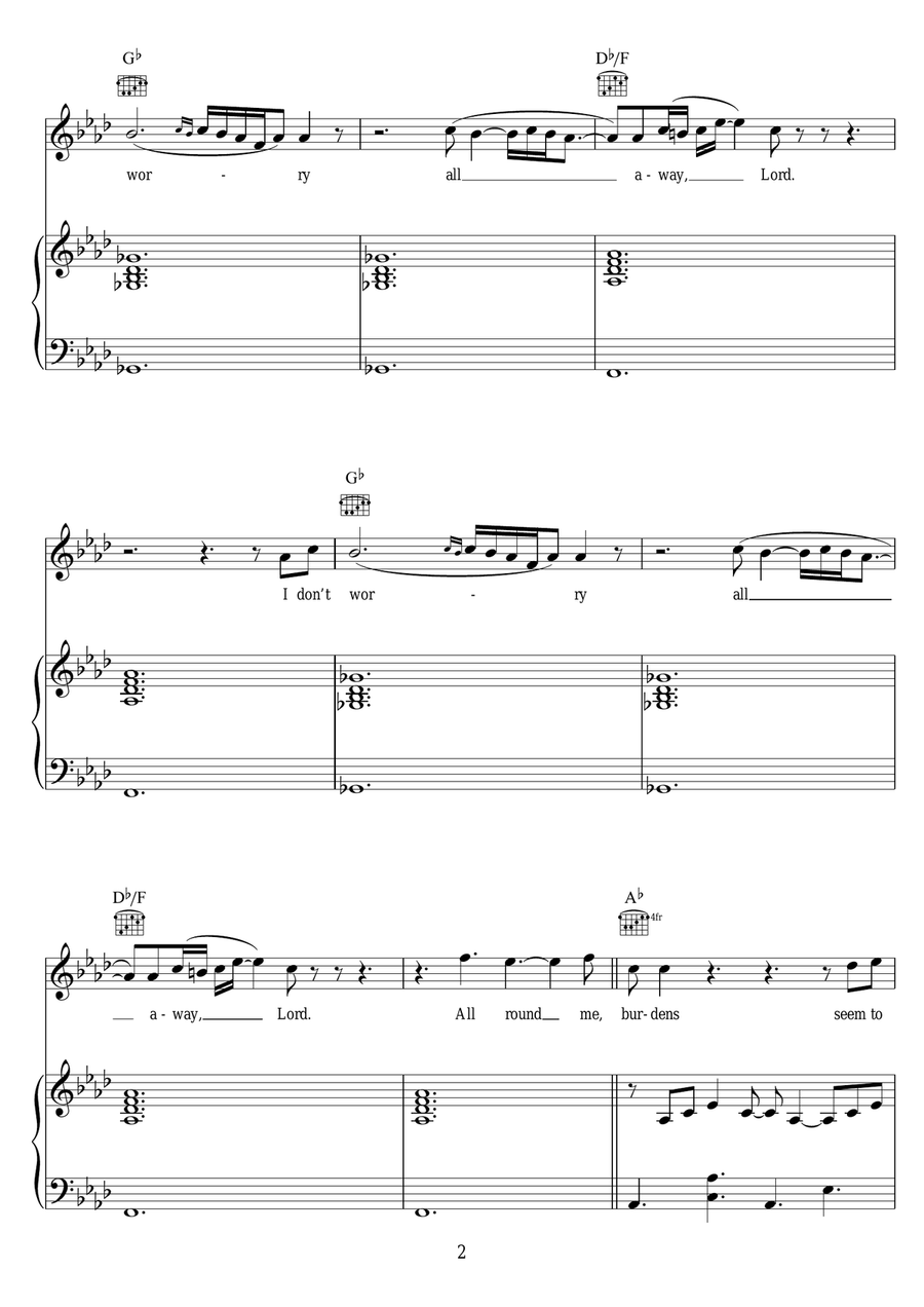 I'm Not Worried At All Piano, Vocal scores gallery preview page 2