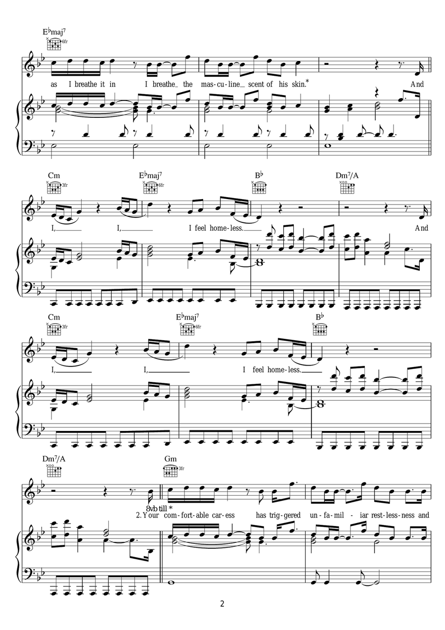 Homeless Homeless Piano, Vocal scores gallery preview page 2