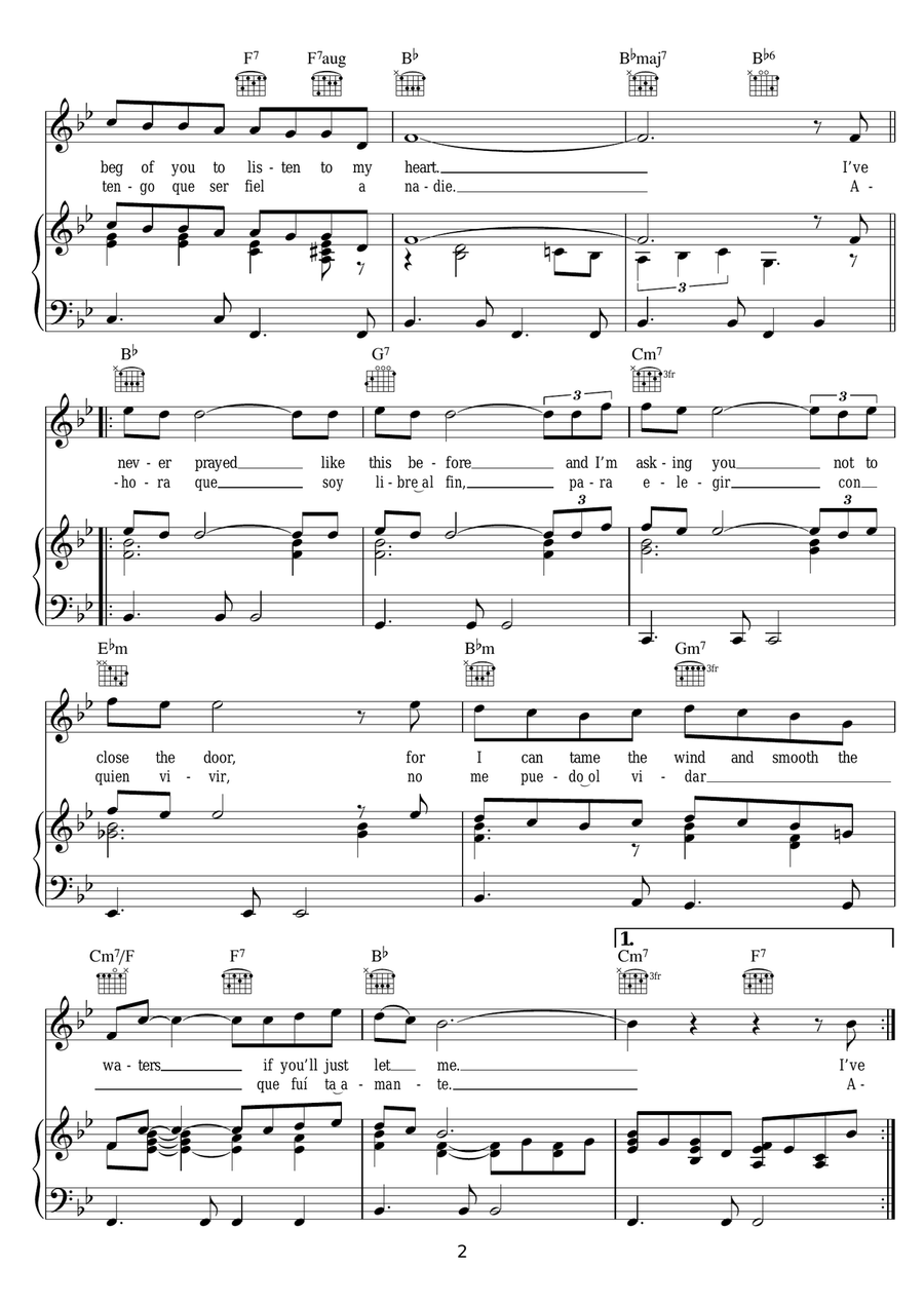I Want To Give (Ahora Que Soy Libre) Piano, Vocal scores gallery preview page 2