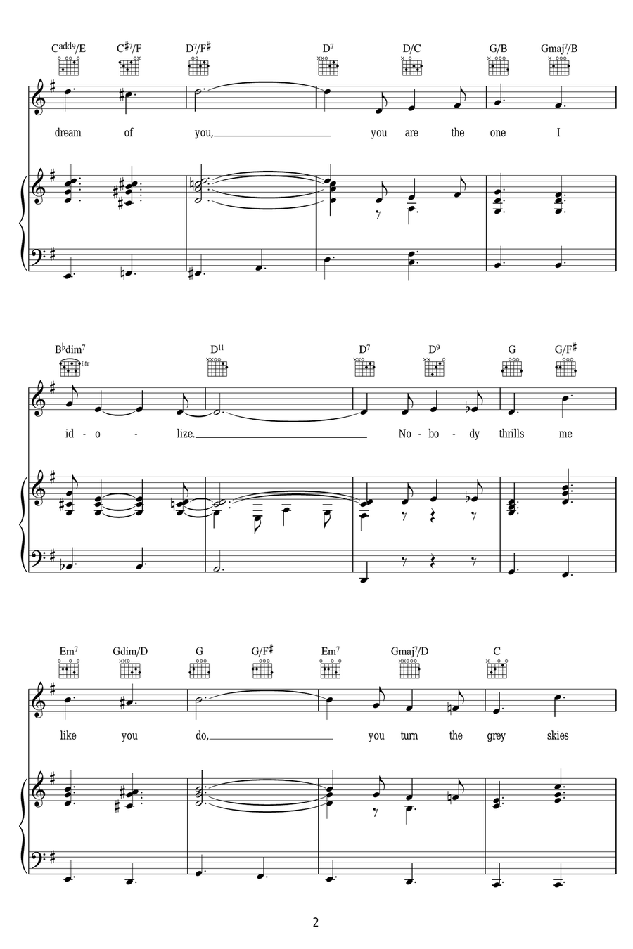 I Love The Sunshine Of Your Smile Piano, Vocal scores gallery preview page 2