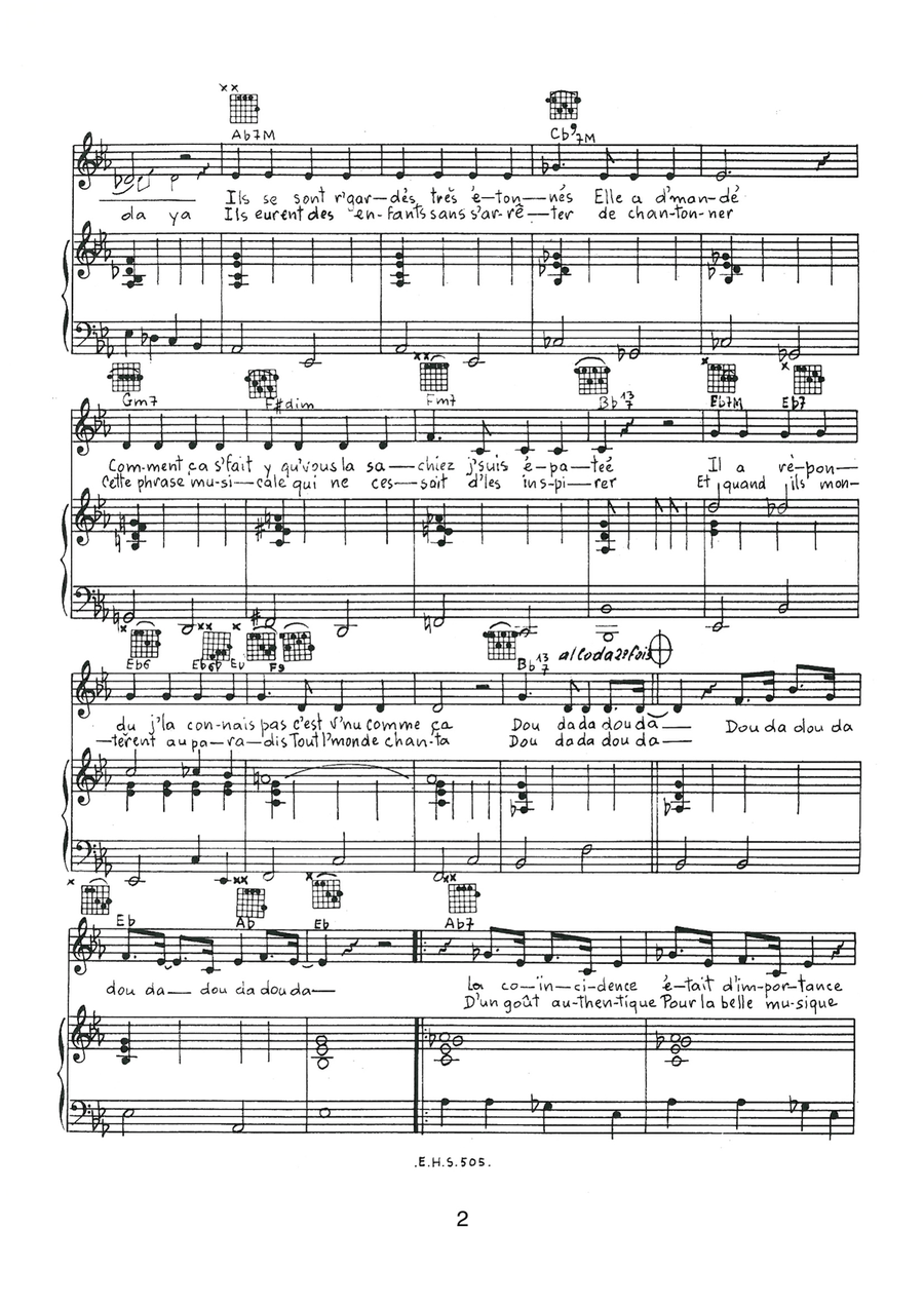 Un Air Comme Ca Piano, Vocal scores gallery preview page 2