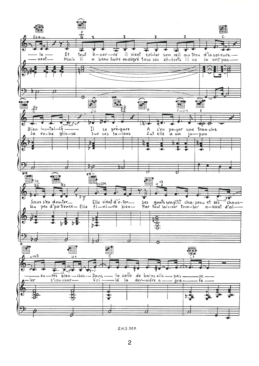 Le Voyeur Piano, Vocal scores gallery preview page 2